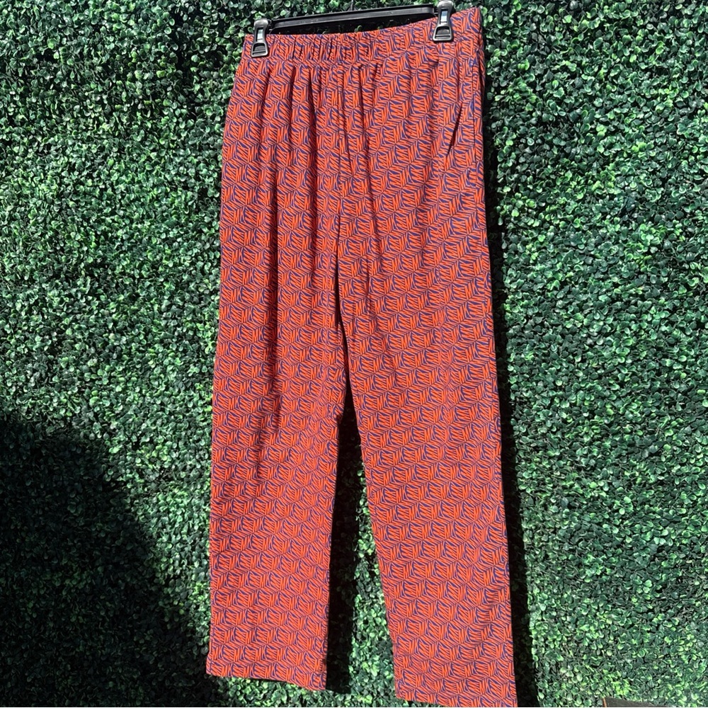 Michael Kors Red Orange and Blue Patterned PJs